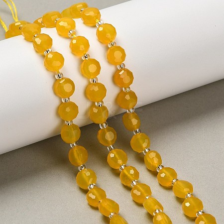 Natural Yellow Agate Beads Strands G-B153-B03-1
