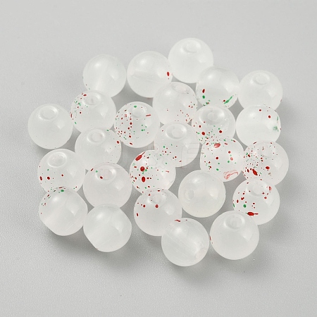 Transparent Frosted Glass Beads GLAA-WH0032-21A-1