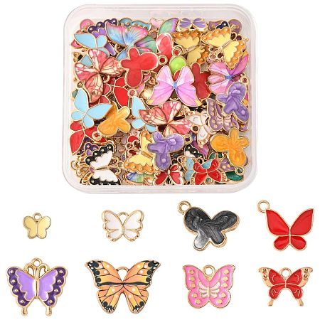 80Pcs 8 Styles Alloy Enamel Pendants ENAM-FS0003-62-1
