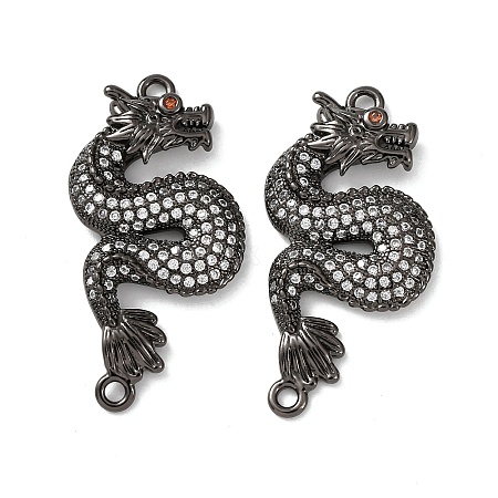 Brass Micro Pave Cubic Zirconia Links Connectors ZIRC-G157-46B-1
