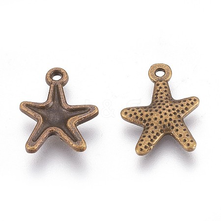 Tibetan Style Alloy Starfish/Sea Stars Charms MLF0463Y-1