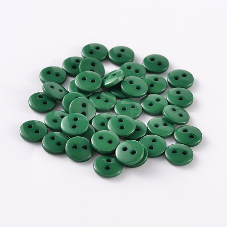 2-Hole Flat Round Resin Sewing Buttons for Costume Design BUTT-E119-24L-14-1