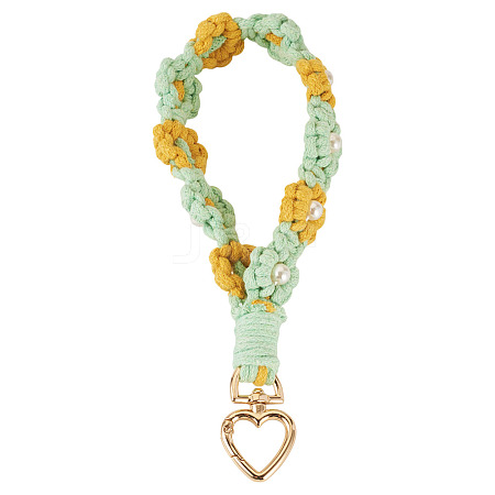Cotton Braided Flower Pendant Decorations AJEW-TAC0030-032G-05-1