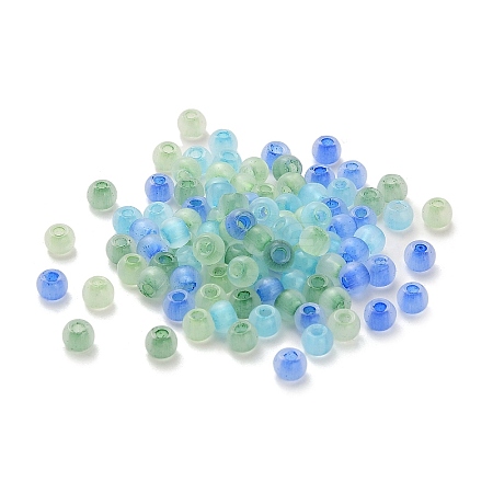 Cat Eye Style Glass Round Seed Beads GLAA-G110-01A-1