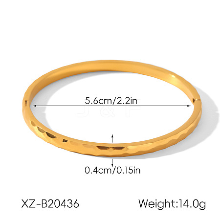 304 Stainless Steel Textured Open Hinged Cuff Bangles for Women WGC868A-01-1