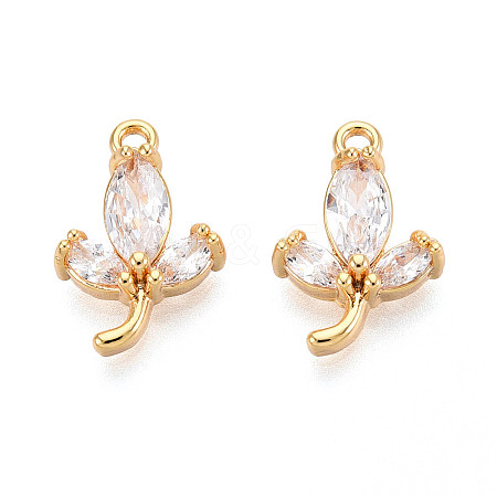Brass Micro Pave Cubic Zirconia Pendants X1-KK-N263-66G-1