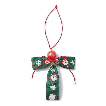 Christmas Polyester Grosgrain Cross Pendant Decorations HJEW-JM02609-02-1