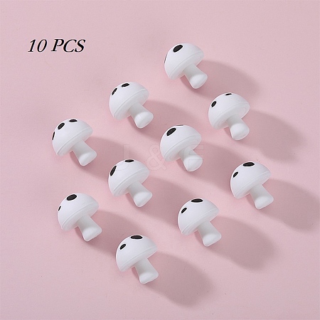 10Pcs Mushroom Silicone Focal Beads JX901C-01-1