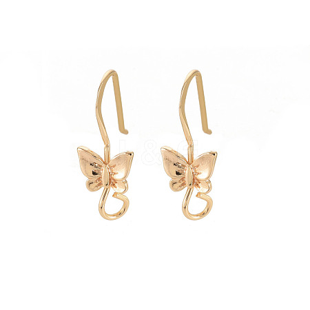 Brass Earring Hooks KK-S356-658G-NF-1