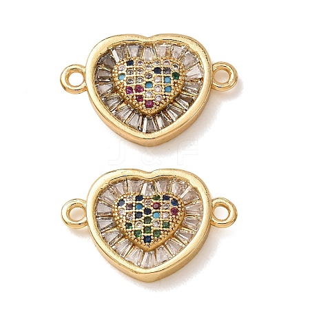 Brass Pave Colorful Cubic Zirconia Connector Charms CU-CBA4579-02G-E-1