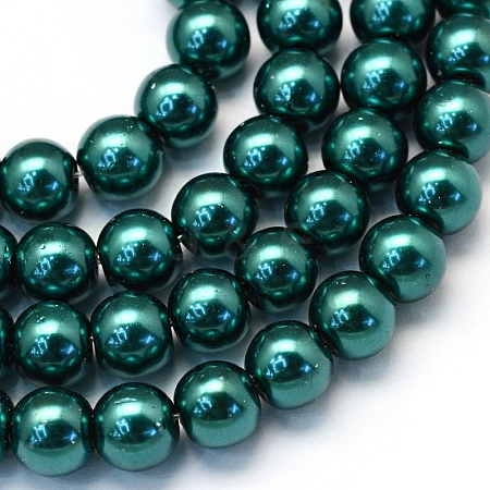 Baking Painted Pearlized Glass Pearl Round Bead Strands X-HY-Q003-6mm-79-1