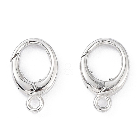 Anti-Tarnish Rhodium Plated 925 Sterling Silver Spring Gate Rings STER-K173-14P-1