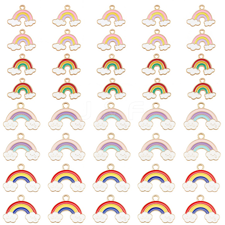 40Pcs 4 Styles Alloy Enamel Pendants ENAM-BM0001-20-1