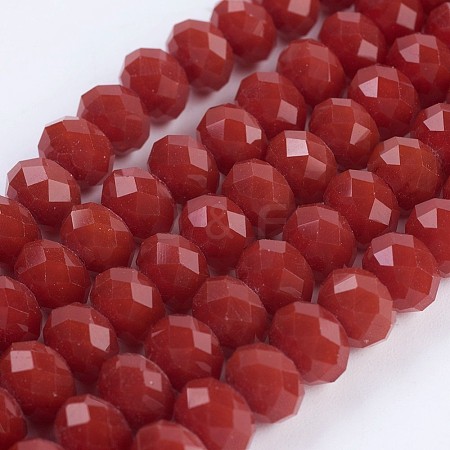 Opaque Glass Beads Strands EGLA-F122-8x6mm-NC05-1