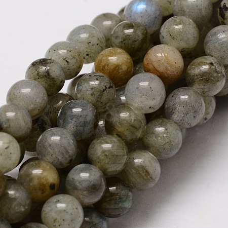 Natural Labradorite Round Beads Strands G-E329-8mm-48-1