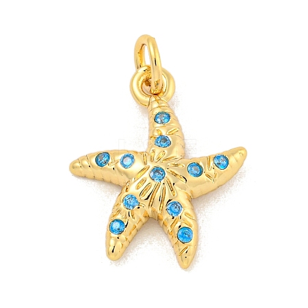 Rack Plating Brass Micro Pave Cubic Zirconia Pendants KK-K341-57G-1