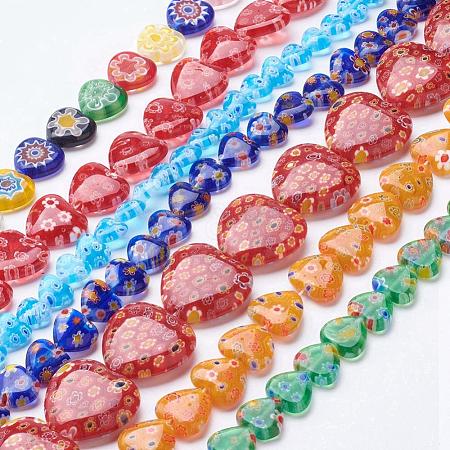 Handmade Millefiori Glass Beads Strands LK-F009-04-1