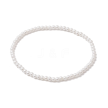 Rond Natural Shell Pearl Beaded Stretch Bracelets for Women BJEW-JB11038-1