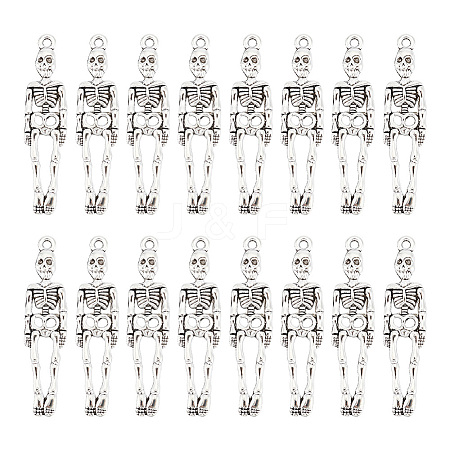 60Pcs Tibetan Style Alloy Pendants for Halloween TIBEP-UN0001-17-1