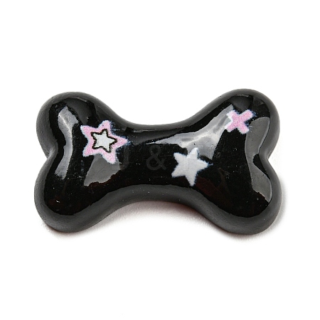 Black & Pink Opaque Resin Cabochons LS-CRES-P026-A01-1
