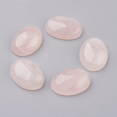 Natural Rose Quartz Flat Back Cabochons G-G741-25x35mm-21-1