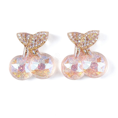 Transparent Epoxy Resin Fruit Cherry Decoden Cabochons CRES-M034-08C-1