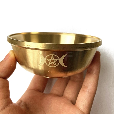 Brass Triple Moon Pattern Altar Mini Bowl PW-WGC207C-01-1