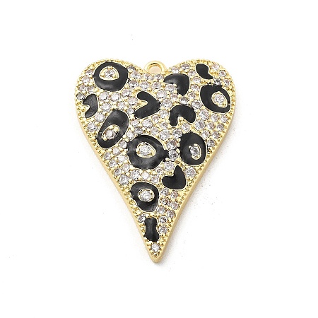 Brass Micro Pave Clear Cubic Zirconia Pendants KK-L228-43B-G-1