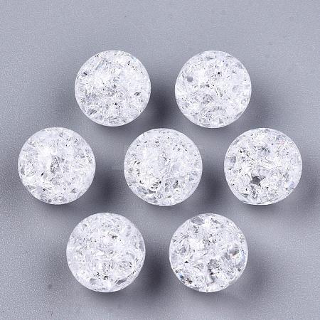 Transparent Crackle Acrylic Round Beads Strands CCG-R002-12mm-01-1