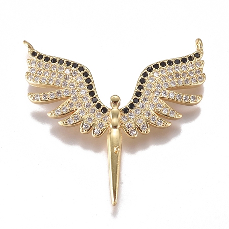 Brass Micro Pave Cubic Zirconia Pendants ZIRC-G168-52G-01-1