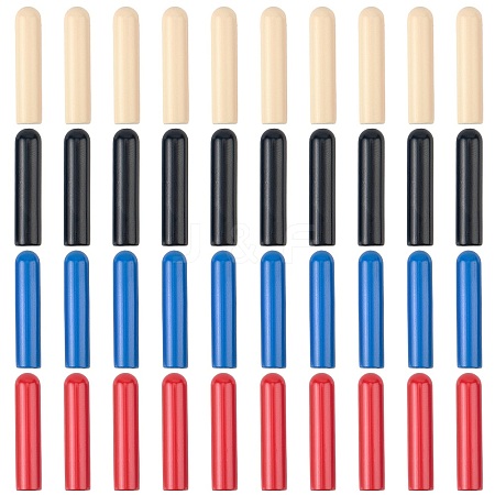 40Pcs 4 Colors Alloy Cord End FIND-GF0008-47A-1