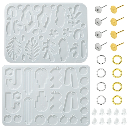 2Pcs 2 StyleLeaf & Tree Pendant Silicone Molds DIY-FS0005-05-1