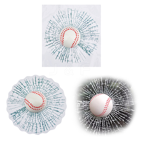 Resin 3D Baseball PVC Waterproof Car Stickers DIY-WH0349-181-1