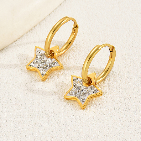 Fashionable Gold Plated Water Diamond Yellow Earrings for Women XD4976-1