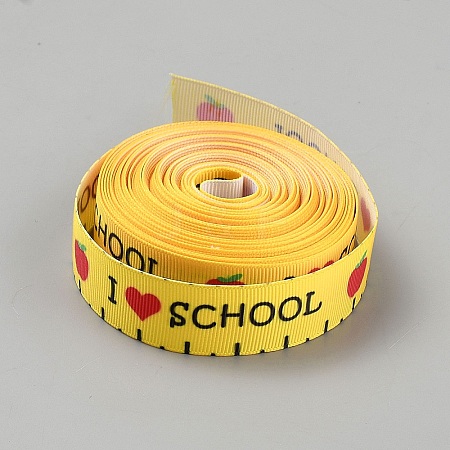 School Season Theme Polyester Printed Grosgrain Ribbon OCOR-WH20006-20D-1