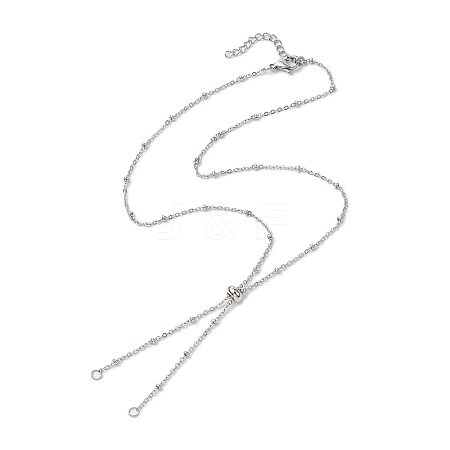 304 Stainless Steel Satellite Chain Slider Necklace Making AJEW-JB01248-02-1