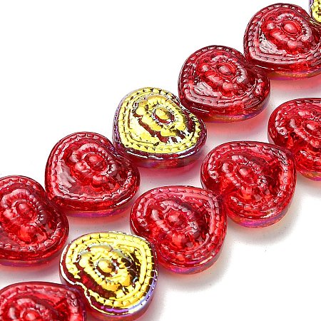 Electroplate Baking Paint Glass Beads Strands X-EGLA-K061-13A-AB05-1