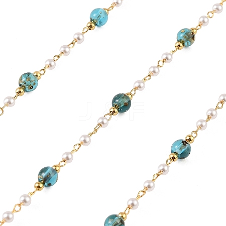 Handmade Brass Glass Beaded Chains GL-CBA1C06-09G-1
