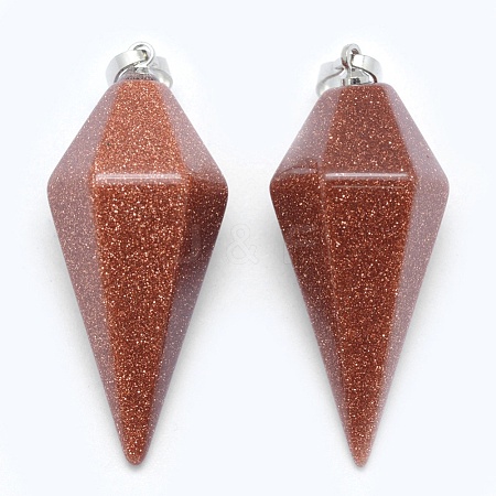 Synthetic Goldstone Pointed Pendants KK-E757-F-01P-1