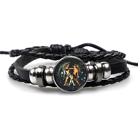 Constellation PU Leather Triple Layer Multi-strand Bracelets PW-WGF2E53-05-1