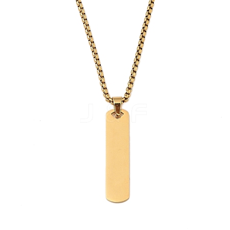 201 Stainless Steel Religion Pendant Box Chain Necklaces for Women NJEW-U018-02G-03-1