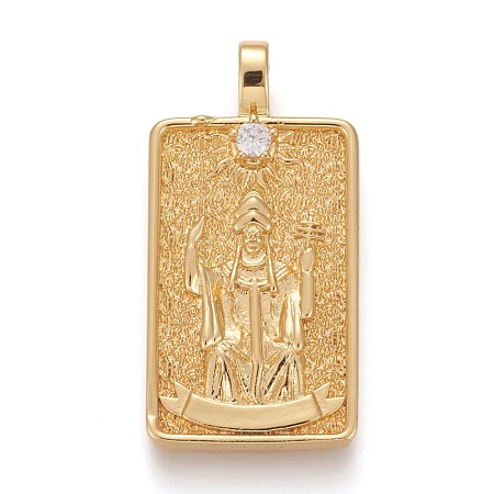 Brass Micro Pave Clear Cubic Zirconia Pendants ZIRC-Z004-01F-1