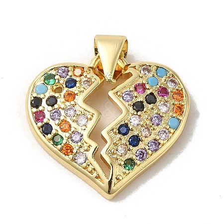 Rack Plating Brass Micro Pave Colorful Cubic Zirconia Pendants KK-K377-28G-1