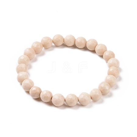 Natural Fossil Bead Stretch Bracelets BJEW-K212-B-015-1