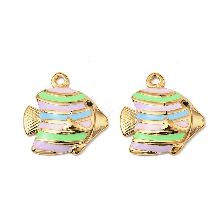 304 Stainless Steel Enamel Pendants STAS-T068-78B-02-1