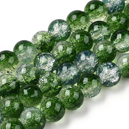 Transparent Crackle Baking Painted Glass Beads Strands DGLA-T003-01C-04-1