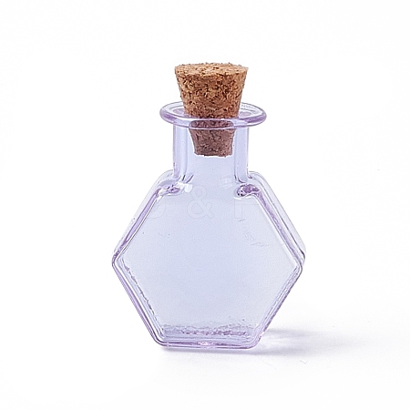 Hexagon Dollhouse Miniature Glass Cork Bottles Ornament AJEW-F058-01F-1