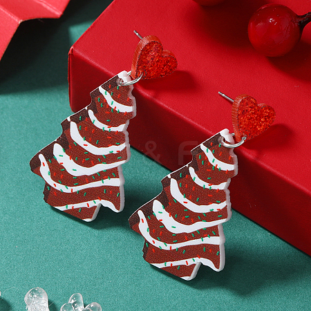 Festive Christmas Acrylic Stud Earrings for Holiday Season Celebration KD3160-4-1