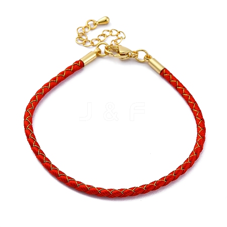 Polyester Cord Braided Bracelet Makings MAK-Z003-01G-07-1