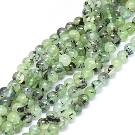 Natural Prehnite Beads Strands G-F602-01-6mm-1